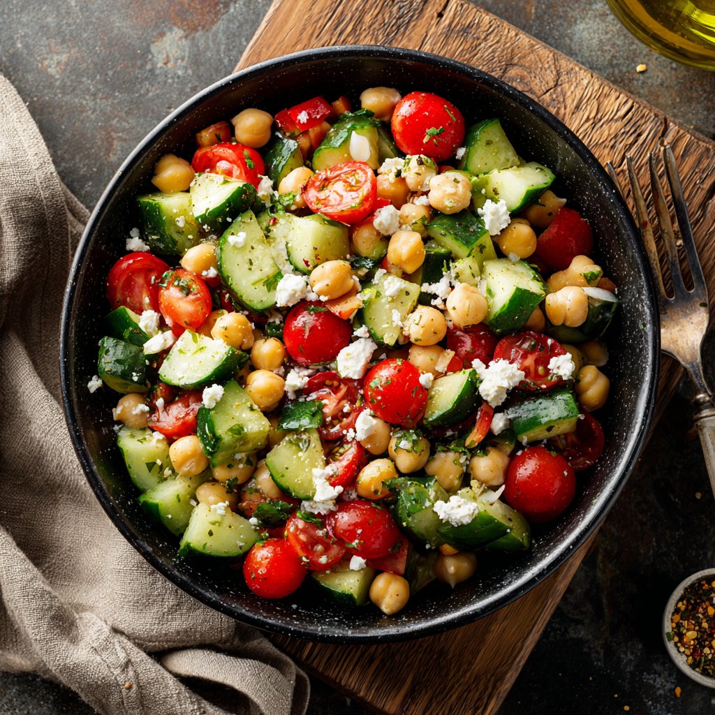 Mediterranean Chickpea Salad Bowl