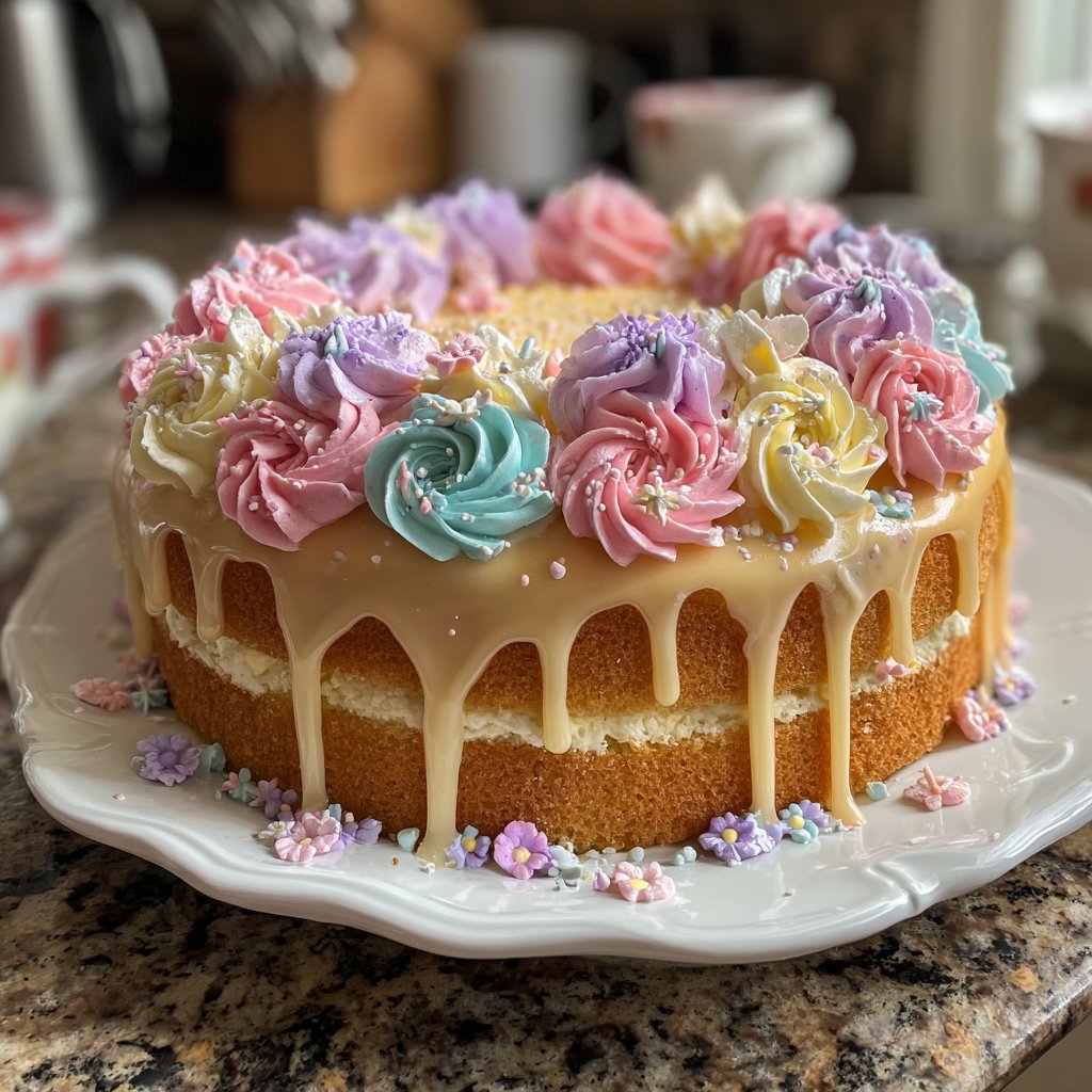 Sponge Cake Flower Designs