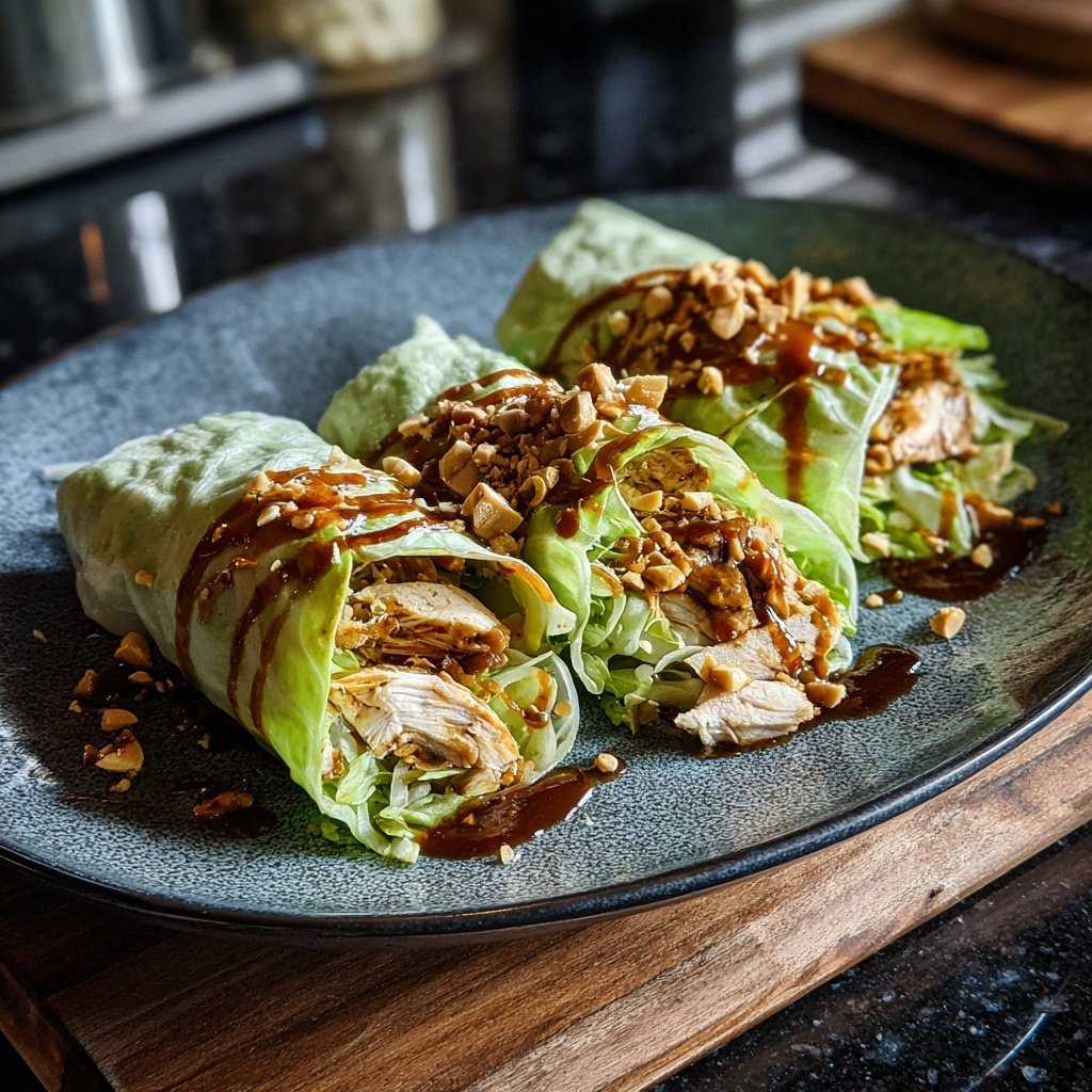Peanut Hoisin Chicken Wraps