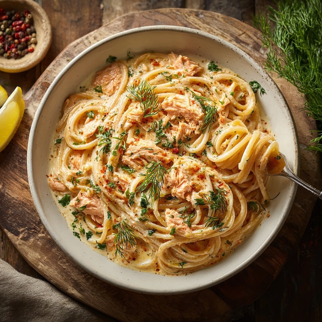 Creamy Salmon Spaghetti Delight