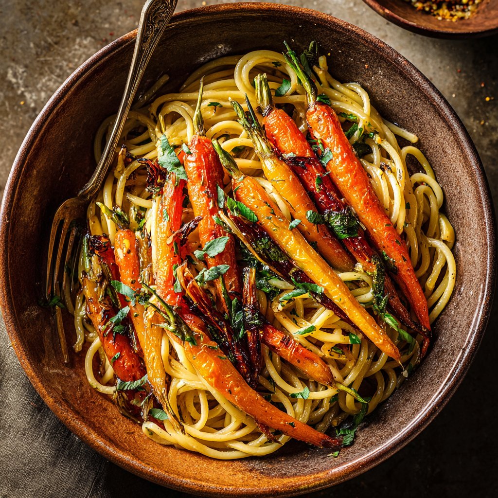 Pasta with Roasted Spring Carrots